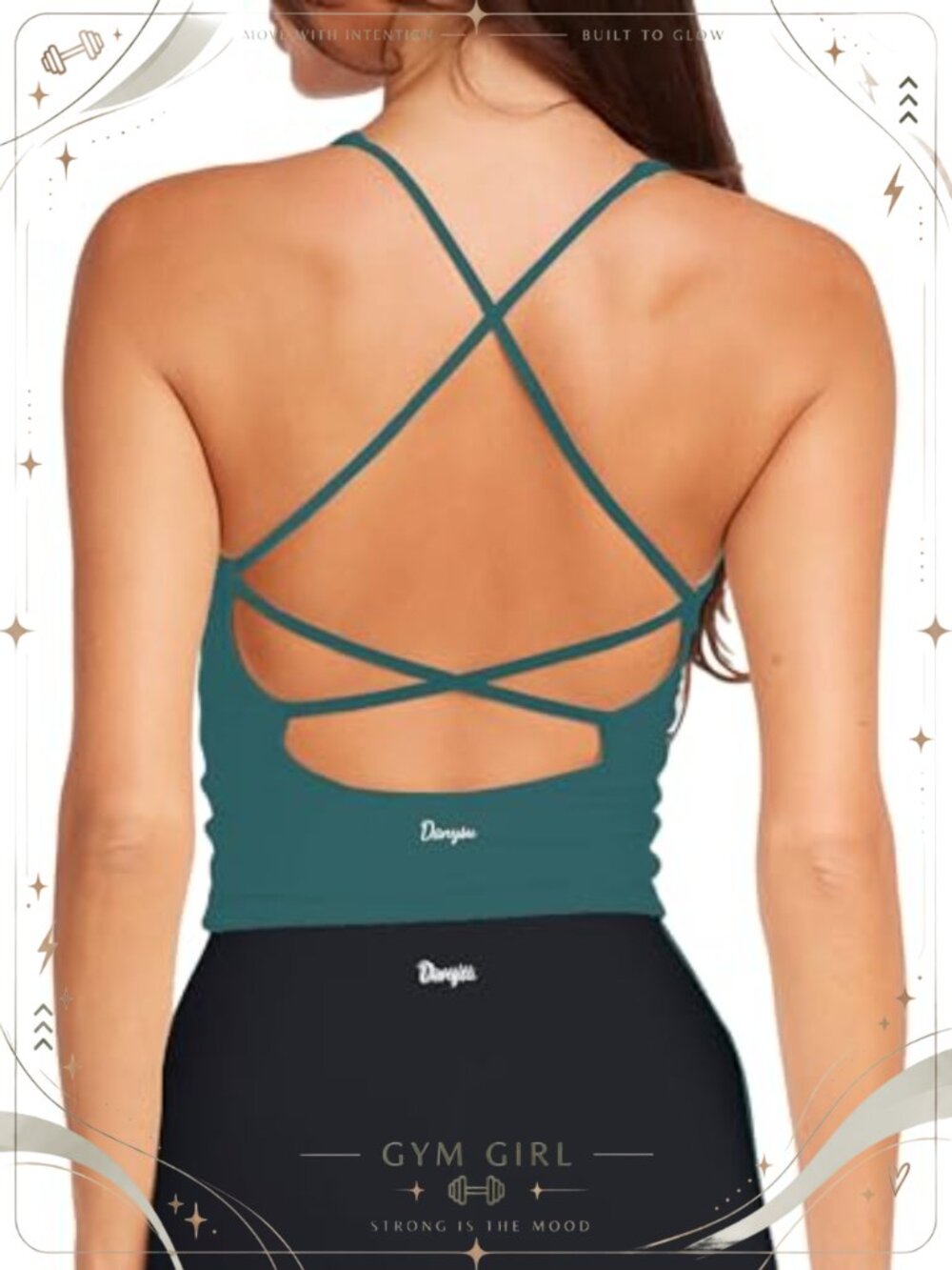 Sculpt Workout Tank Backless Longline Sports Bra Strappy Padded Yoga Top